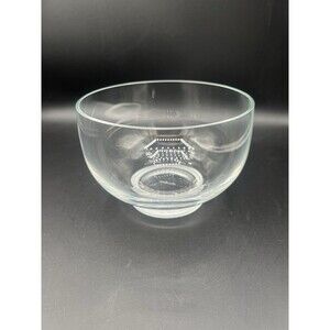 Marc Aurel Crystal Glass Bowl Signed Clear Crystal Candy Dish Centerpiece 6.25”